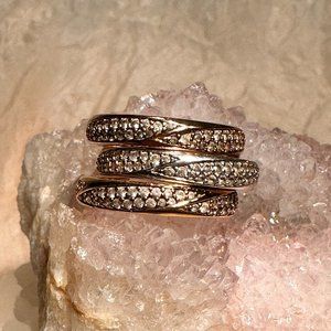 Tri Colour Sterling Silver Stacking Rings